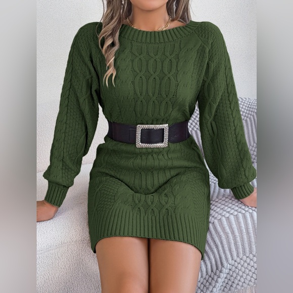 Winter Bliss Cable Knit Sweater Dress - Picture 3 of 4